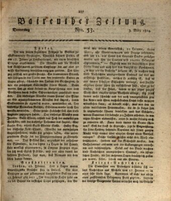 Bayreuther Zeitung Donnerstag 3. März 1814