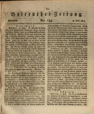 Bayreuther Zeitung Samstag 18. Juni 1814