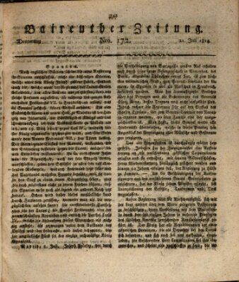 Bayreuther Zeitung Donnerstag 21. Juli 1814