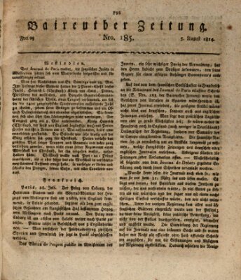 Bayreuther Zeitung Freitag 5. August 1814