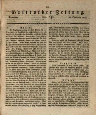 Bayreuther Zeitung Donnerstag 29. September 1814
