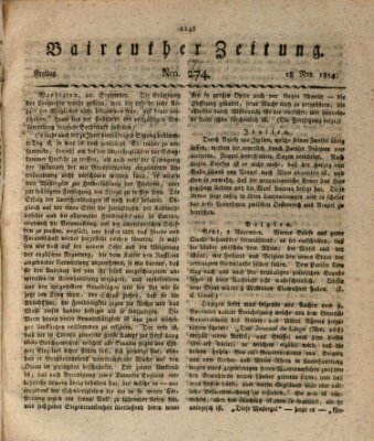 Bayreuther Zeitung Freitag 18. November 1814