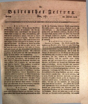 Bayreuther Zeitung Freitag 20. Januar 1815