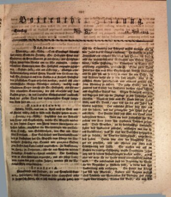 Bayreuther Zeitung Dienstag 11. April 1815