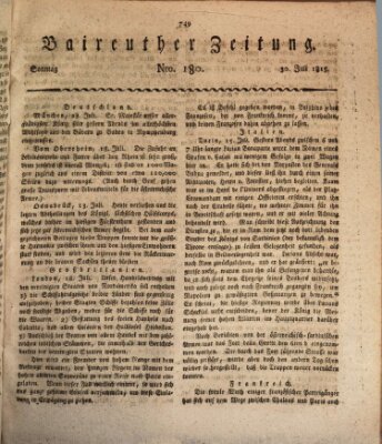 Bayreuther Zeitung Sonntag 30. Juli 1815