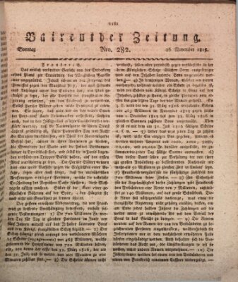 Bayreuther Zeitung Sonntag 26. November 1815