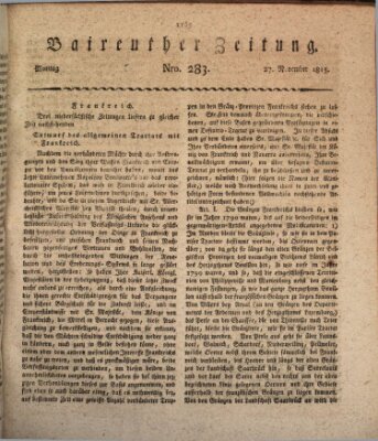 Bayreuther Zeitung Montag 27. November 1815