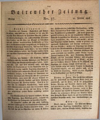 Bayreuther Zeitung Montag 12. Februar 1816