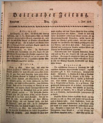 Bayreuther Zeitung Samstag 1. Juni 1816