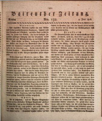 Bayreuther Zeitung Dienstag 4. Juni 1816