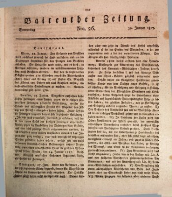 Bayreuther Zeitung Donnerstag 30. Januar 1817
