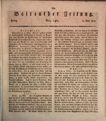 Bayreuther Zeitung Freitag 13. Juni 1817