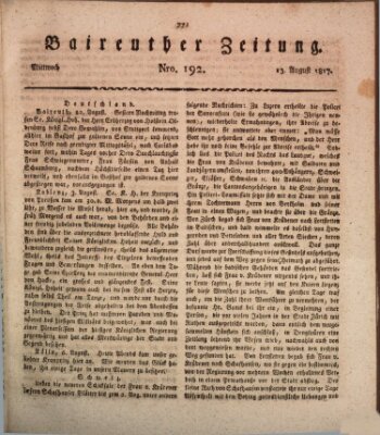Bayreuther Zeitung Mittwoch 13. August 1817