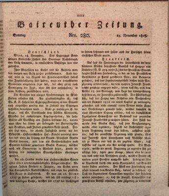 Bayreuther Zeitung Sonntag 23. November 1817