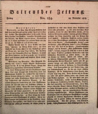 Bayreuther Zeitung Freitag 28. November 1817