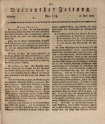 Bayreuther Zeitung Dienstag 16. Juni 1818