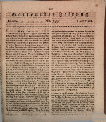 Bayreuther Zeitung Donnerstag 8. Oktober 1818