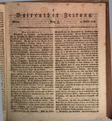 Bayreuther Zeitung Montag 4. Januar 1819