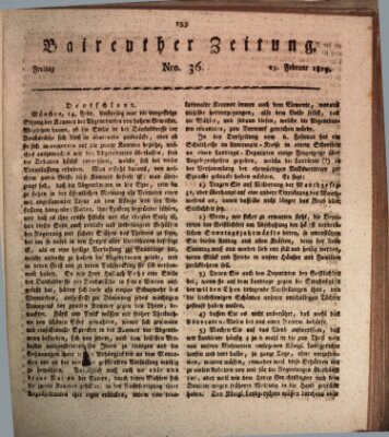 Bayreuther Zeitung Freitag 19. Februar 1819