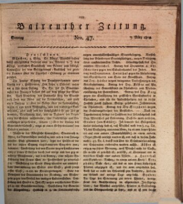 Bayreuther Zeitung Sonntag 7. März 1819