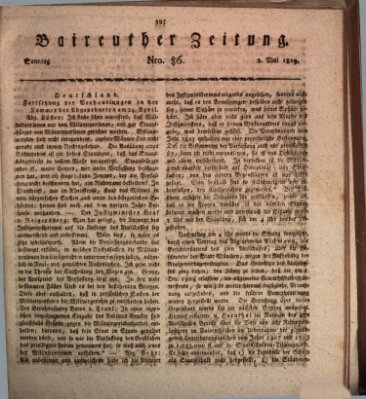Bayreuther Zeitung Sonntag 2. Mai 1819