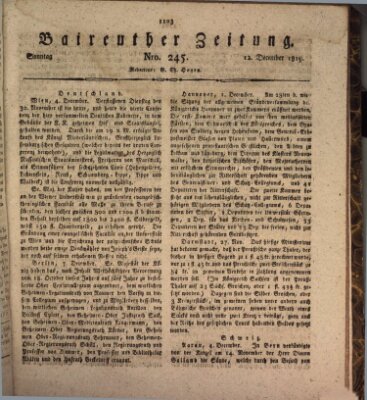 Bayreuther Zeitung Sonntag 12. Dezember 1819