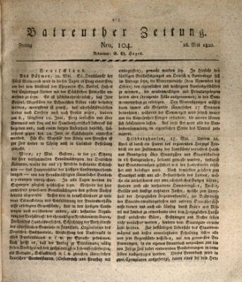 Bayreuther Zeitung Freitag 26. Mai 1820