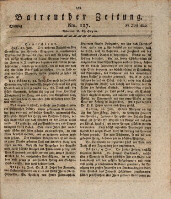 Bayreuther Zeitung Dienstag 27. Juni 1820