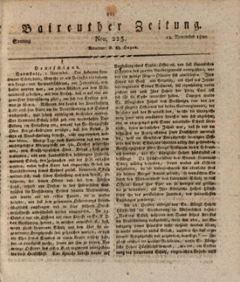 Bayreuther Zeitung Sonntag 12. November 1820
