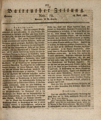 Bayreuther Zeitung Sonntag 15. April 1821