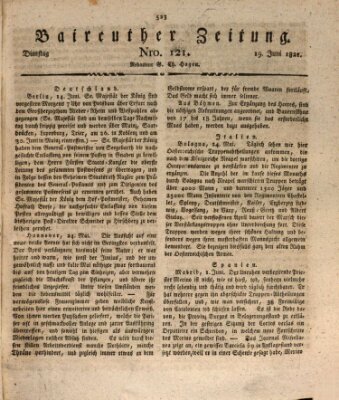 Bayreuther Zeitung Dienstag 19. Juni 1821