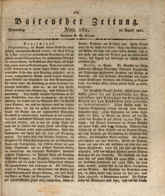 Bayreuther Zeitung Donnerstag 16. August 1821