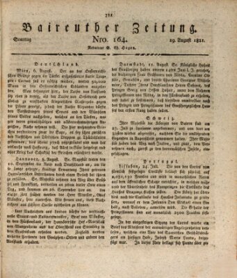 Bayreuther Zeitung Sonntag 19. August 1821