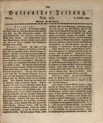 Bayreuther Zeitung Montag 8. Oktober 1821