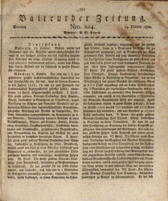 Bayreuther Zeitung Sonntag 14. Oktober 1821