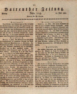 Bayreuther Zeitung Montag 10. Juni 1822