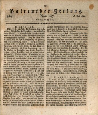 Bayreuther Zeitung Freitag 26. Juli 1822
