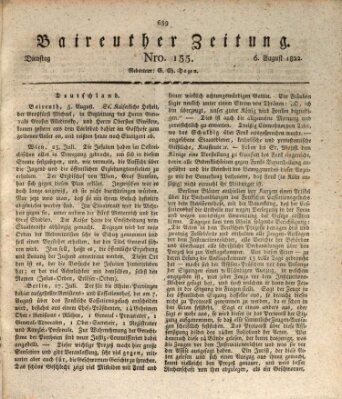 Bayreuther Zeitung Dienstag 6. August 1822