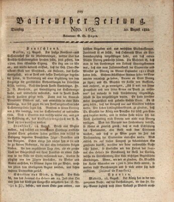 Bayreuther Zeitung Dienstag 20. August 1822