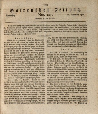 Bayreuther Zeitung Donnerstag 19. Dezember 1822