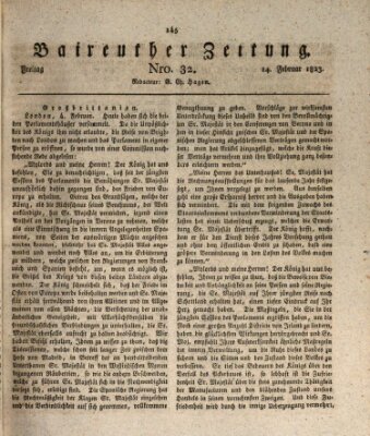 Bayreuther Zeitung Freitag 14. Februar 1823