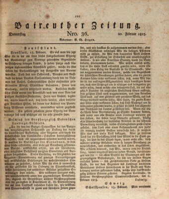 Bayreuther Zeitung Donnerstag 20. Februar 1823