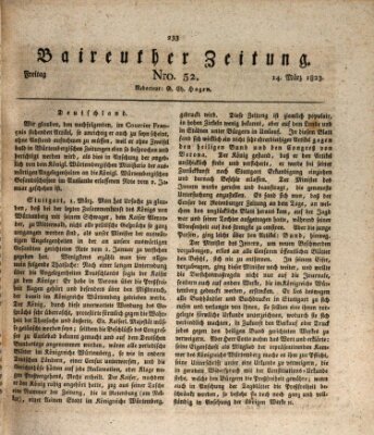 Bayreuther Zeitung Freitag 14. März 1823