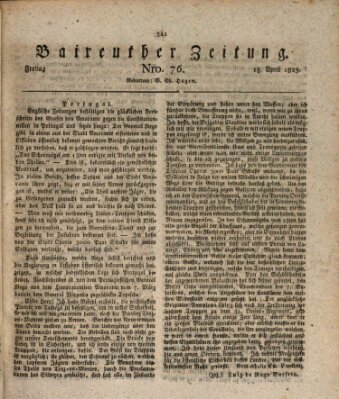 Bayreuther Zeitung Freitag 18. April 1823