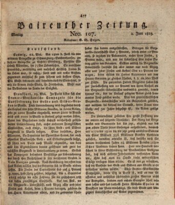 Bayreuther Zeitung Montag 2. Juni 1823