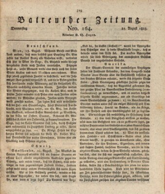 Bayreuther Zeitung Donnerstag 21. August 1823