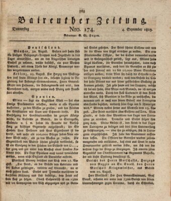 Bayreuther Zeitung Donnerstag 4. September 1823