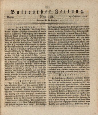 Bayreuther Zeitung Montag 29. September 1823