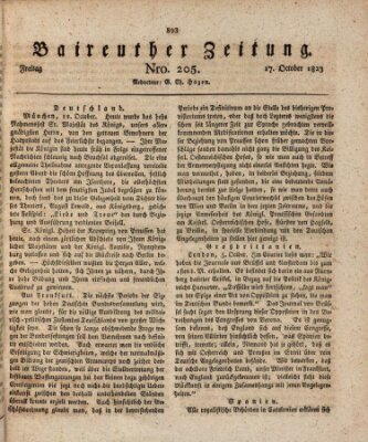 Bayreuther Zeitung Freitag 17. Oktober 1823