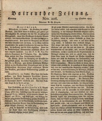 Bayreuther Zeitung Sonntag 19. Oktober 1823